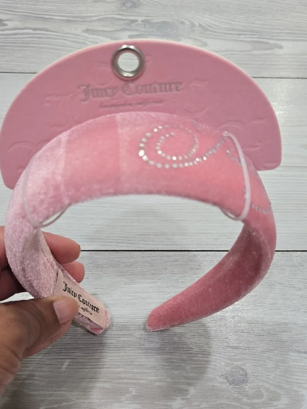Juicy Couture Dusty Pink Velvet Padded Headband